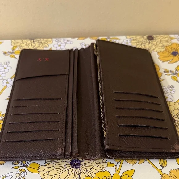 Louis Vuitton PROJECT Brown Checkered Custom Wallet with initial KY Authentic - Picture 7 of 16